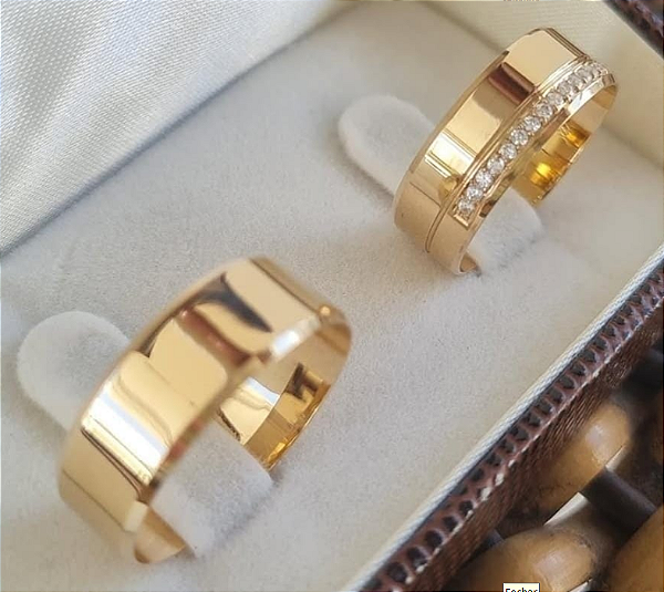 PAR DE ALIANÇAS BÉLGICA 6,5MM - OURO 10K