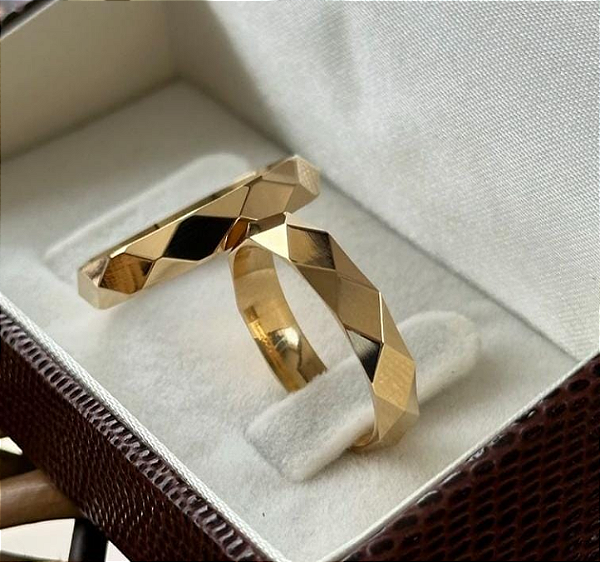 PAR DE ALIANÇAS CELESTE 5MM - OURO 10K