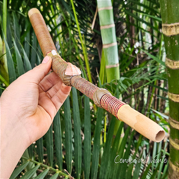 Tepi de Bambu Amarelo, Preto e Vermelho