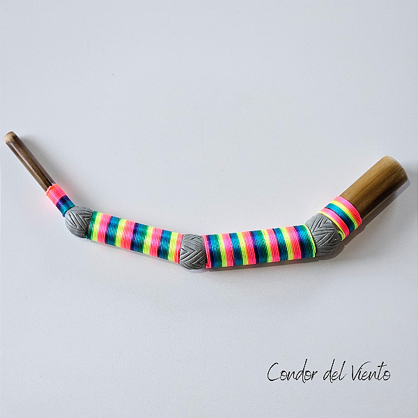 Tepi de Bambu Com Fio Neon Colorido
