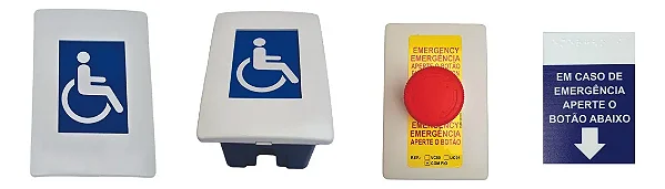 Kit Alarme de Emergência PNE PCD de Embutir NBR 9050 - Bivolt