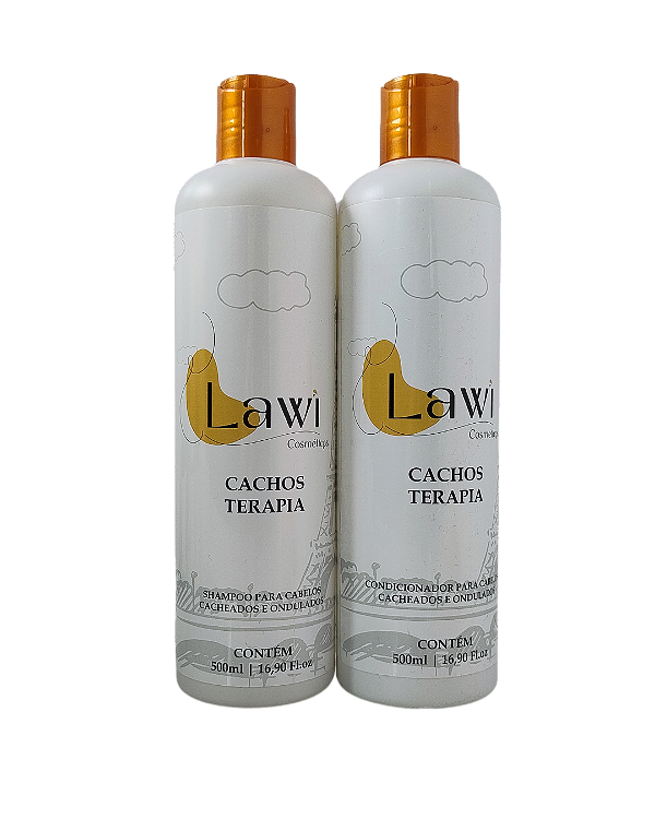 Kit Básico Lawi Cosméticos – Shampoo e Condicionador Cachos Terapia | Nutrição e Hidratação para Cabelos Cacheados