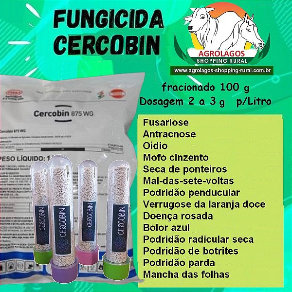 Fungicida Cercobin 875 WG 100 gr - Composição Ttiofanato-Metilico