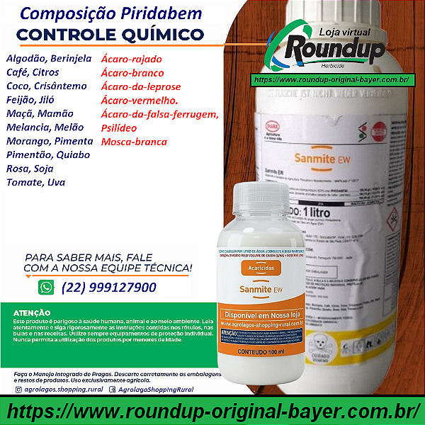 Acaricida Sanmite Fracionado 100 ml - Composição Piridabem