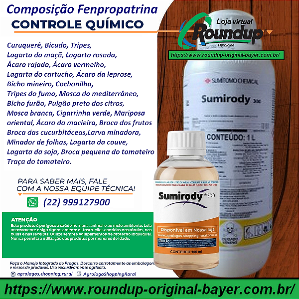 Acaricida Sumirody 300 Fracionado 100 ml - Composição Fenpropatrina