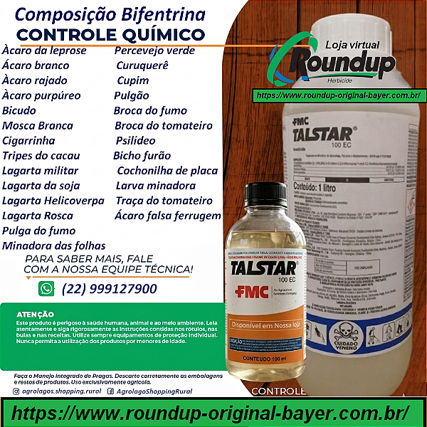 Acaricida Talstar 100 Fracionado 100 ml - Composição Bifentrina