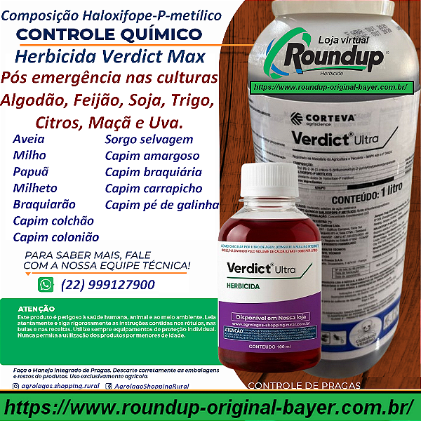 Herbicida Verdict Ultra Fracionado 100 ml - Composição Haloxifope-P-metílico