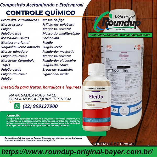 Inseticida Eleitto Fracionado 100 ml - Composição Acetamiprido e Etofenproxi