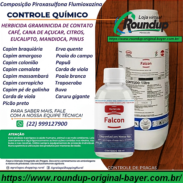Herbicida Falcon Fracionado 100 ml - Composição Flumioxazina