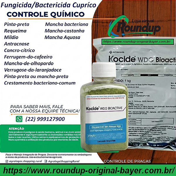 Fungicida Kocide Fracionado 100 gr - Composição Hidróxido de Cobre