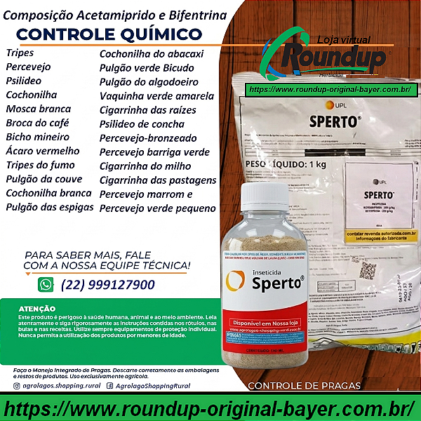 Inseticida Multicultura Sperto Fracionado 100 gr - Composição Acetamiprido e Bifentrina