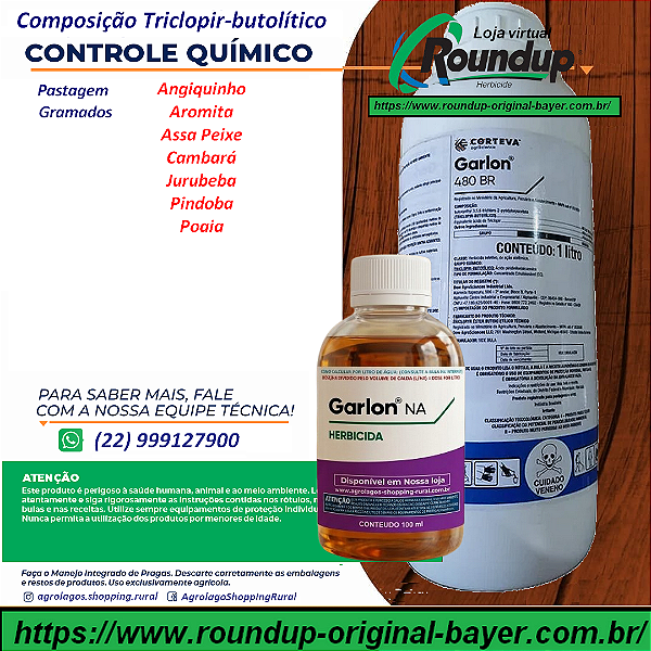 Herbicida Garlon 480 BR Fracionado 100 ml - Composição Triclopir Butólico