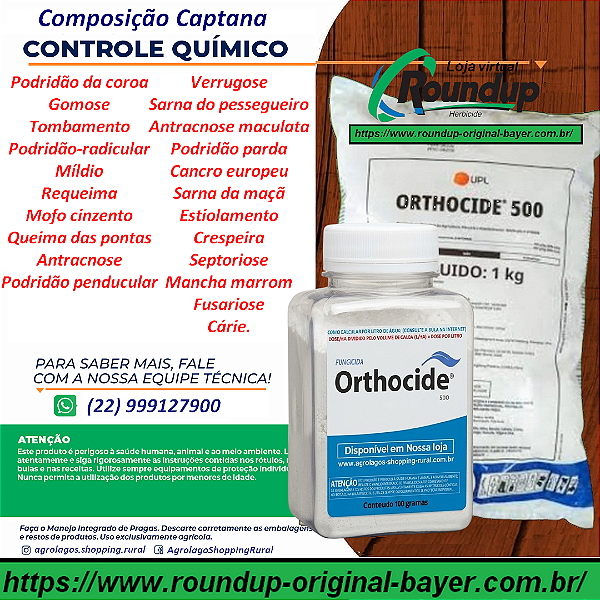 Fungicida Orthocide 500 Fracionado 100 gr - Composição Captana