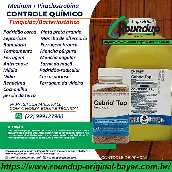 Fungicida Cabrio Top Fracionado 100 gr - Composição Metiram + Piraclostrobina
