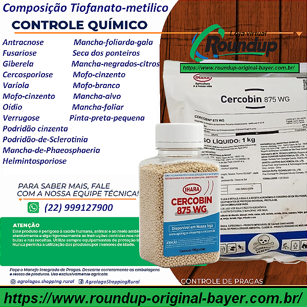 Fungicida Cercobin 875 WG Fracionado 100 gr - Composição tiofanato-Metilico