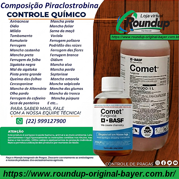 Fungicida Comet Fracionado 100 ml - Composição Piraclostrobina