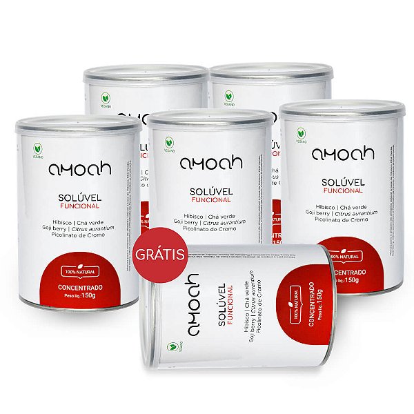 Combo 5+1 Solúvel Funcional Grátis 100% Natural 150g | Amoah