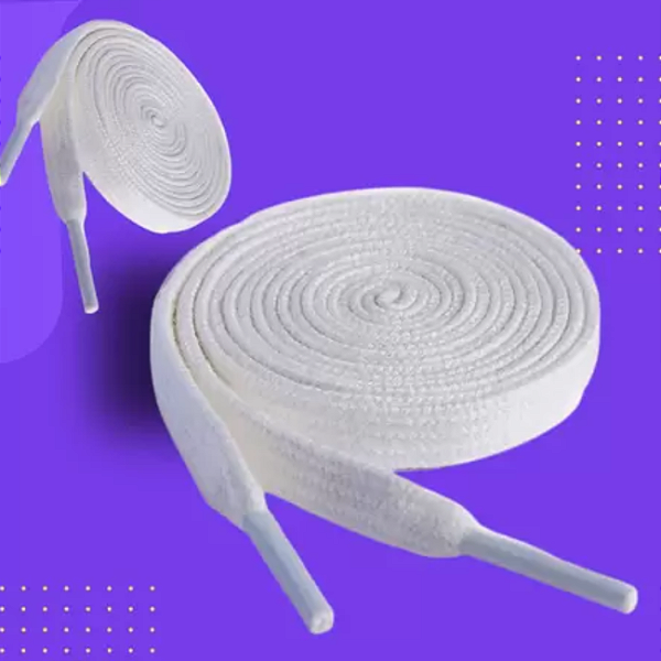 Par De Cadarço Branco Chato Poliéster 140cm