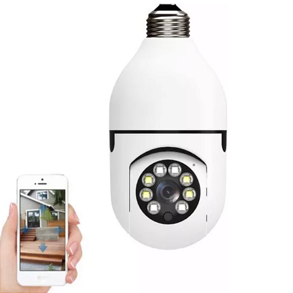 Câmera Lâmpada De Segurança Panorâmica