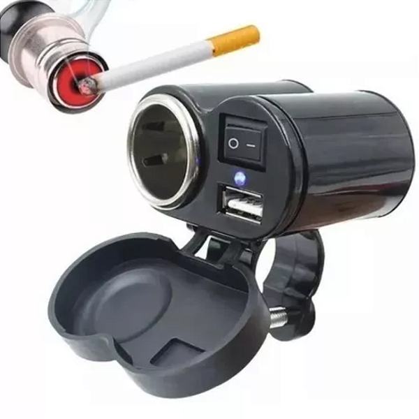 Tomada Acendedor 12v Usb Moto Carregador