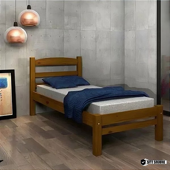 Cama Solteiro Porto Em Madeira Maciça Cor Imbuia *PRONTA ENTREGA*