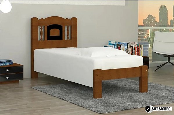 Cama Bella Viúvo 1,08x1,98 Madeira Maciça São Pedro