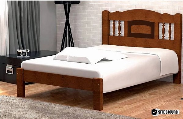 Cama Bella Casal 1,38x1,88 Madeira Maciça São Pedro