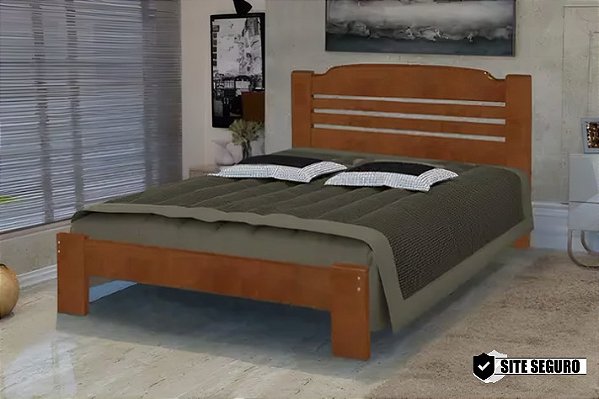 Cama Dubai Queen 1,58x1,98 Madeira Maciça São Pedro