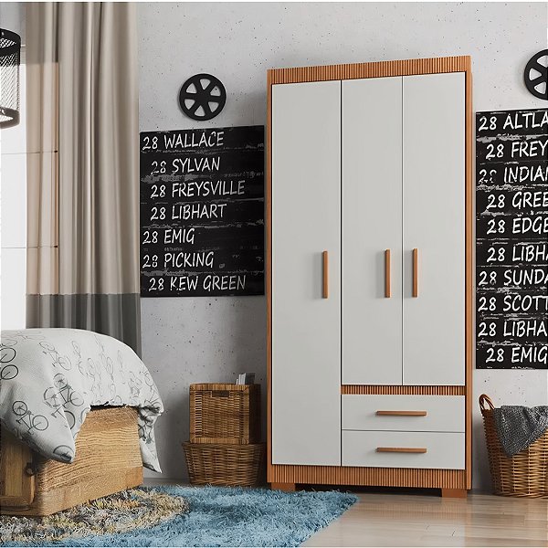 Guarda Roupa 3P 2G c/Pé Primacy 1195 Batrol