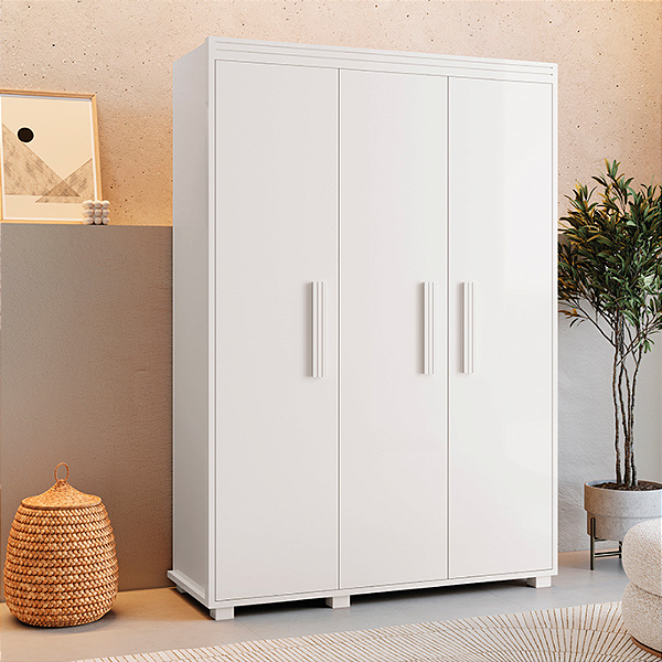 Guarda Roupa Multiuso Belize Solteiro 3 Portas 100% MDF Barreto Lonçarcci