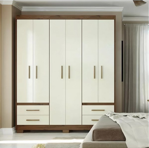GUARDA ROUPA PRIMACY 6 PORTAS E 4 GAVETAS BATROL COD:1197