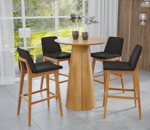 MESA BISTRÔ SLIM C/ 4 CADEIRAS LAURA FLAMINGO