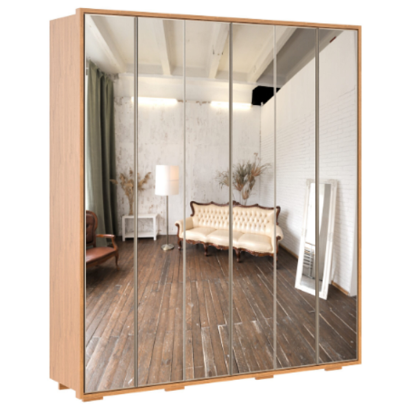 GUARDA ROUPA ROBEL CONCEPT 2,16 6PORTAS C/6 ESPELHOS