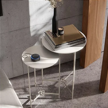 Jogo De Mesas Laterais Prisma Off White EJ