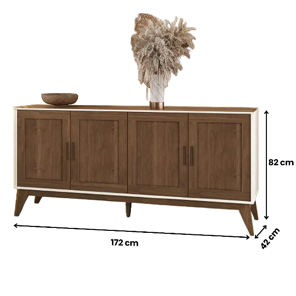 Buffet Sierra 1.72m Cor: Nogueira/Off-White 48335 EDN