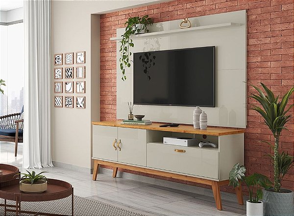 CONJUNTO SIRIUS 1,40 - HACK+PAINEL PATRIMAR - Cinamomo/OFF white