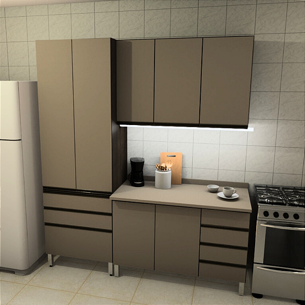 Este Projeto Modulado Linha Jade Cor Connect Cozinha Compacta