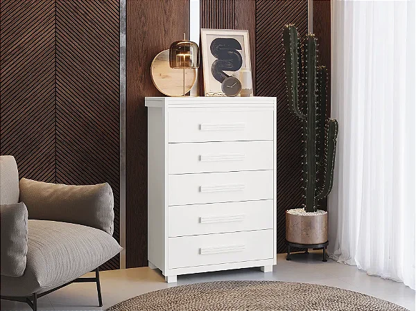 Cômoda Paris 100% MDF Branco Barreto Lonçarcci