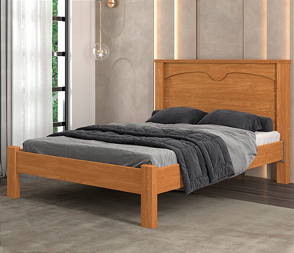 Cama Casal Amsterdã 100% MDF Nature Barreto Lonçarcci