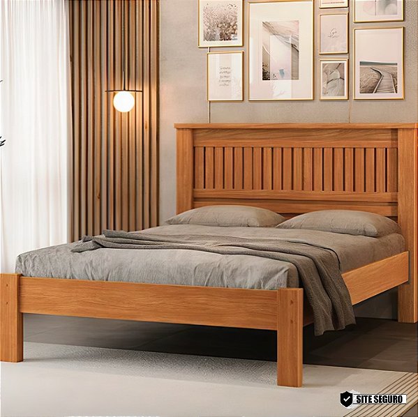 Cama Casal Mônaco 100% MDF Nature Barreto Lonçarcci