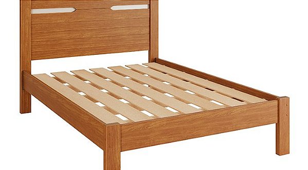 Cama Casal Roma 100% MDF Nature/Off-White Barreto Lonçarcci