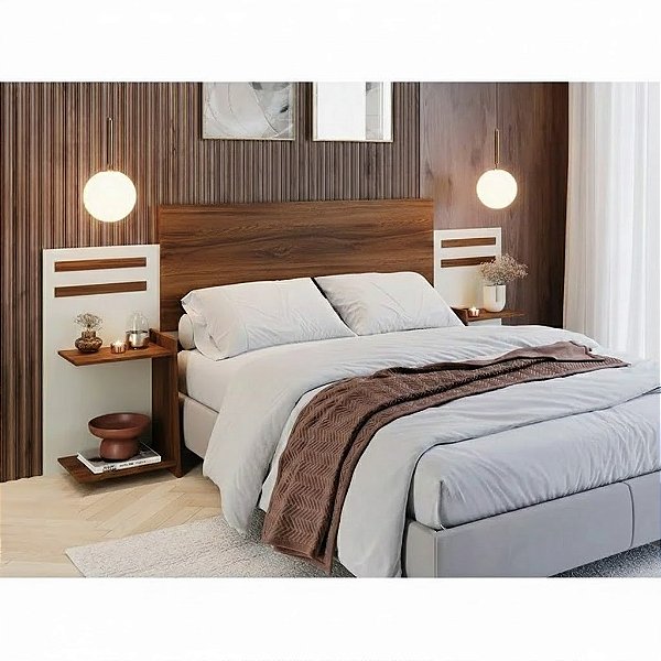 0030.03 BARRETO CABECEIRA GRECIA 140/160 LEGNO/OFF WHITE