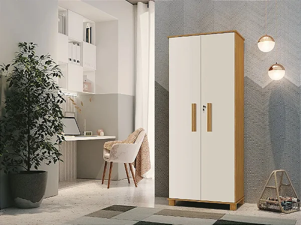 0023.07 BARRETO MULTIUSO DALLAS 2 PORTAS CINAMOMO/OFF WHITE