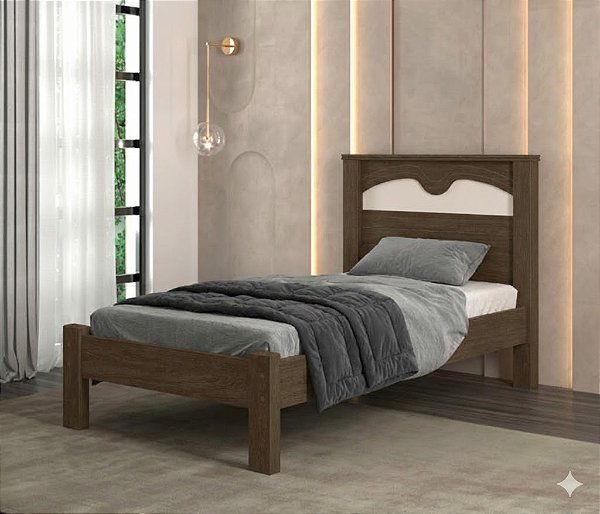 0009.03 BARRETO CAMA SOLTEIRO AMSTERDA LEGNO/OFF WHITE