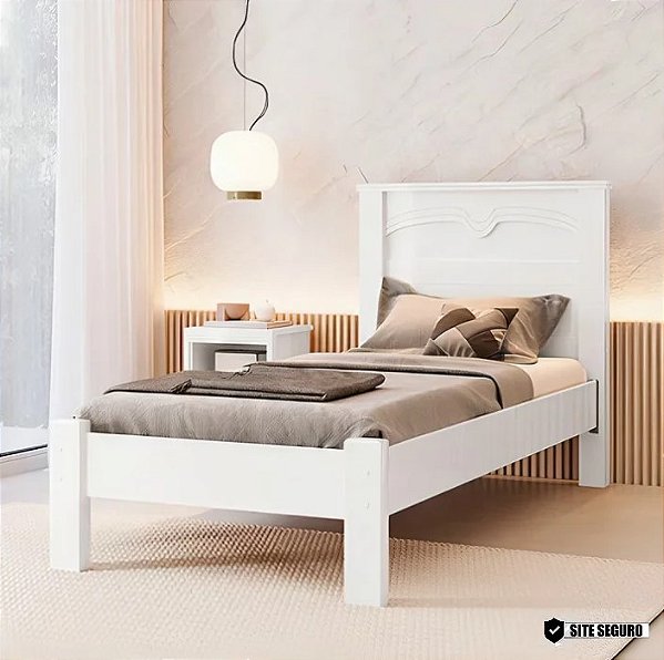 0009.01 BARRETO CAMA SOLTEIRO AMSTERDA BRANCA