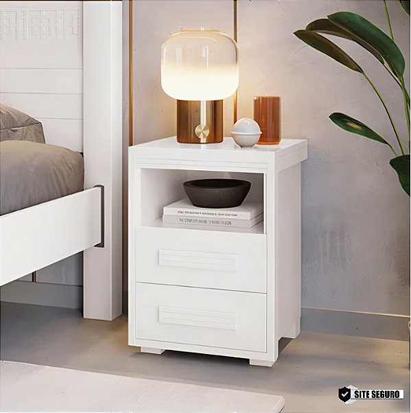 0018.01 BARRETO CRIADO TOQUIO 2 GAVETAS BRANCO