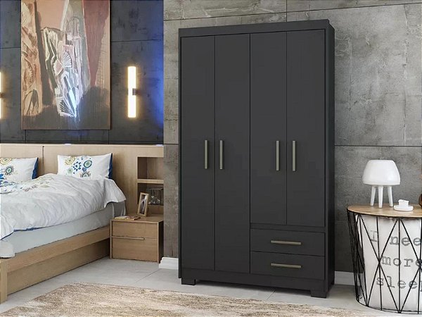 1196.33 BATROL GRPA 4P 2G C/ PE PRIMACY PRETO FOSCOGUARDA ROUPA 4P 2G C/PÉ PRIMACY 1196 BATROL O Guarda-Roupa Batrol 4