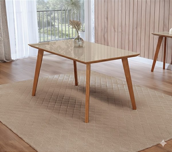 57064 FLAMINGO MESA NAIARA NOGUEIRA VIDRO OFF WHITE COLADO 78X90X160