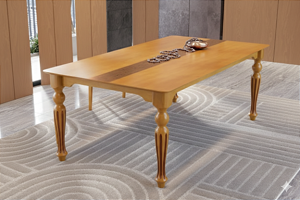 57115 FLAMINGO MESA ISADORA AMENDOA DETALHE PAU FERRO TAMPO LAMINADO AMENDOA 78X120X220