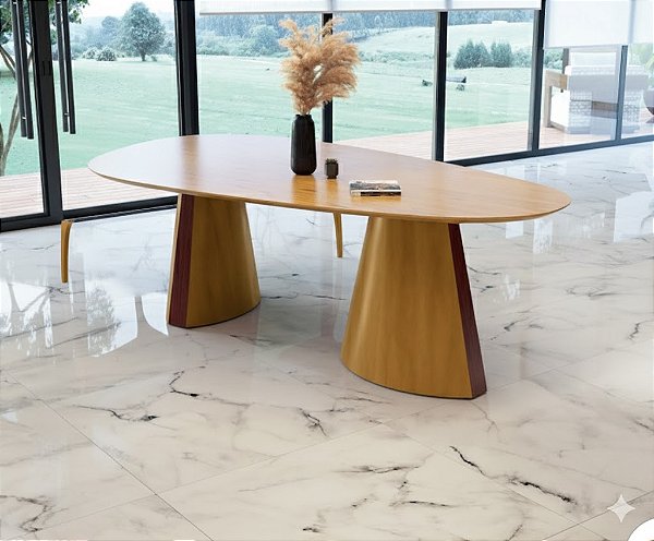 57108 FLAMINGO MESA PRIME ORGANICAAMENDOA DETALHE PAU FERRO TAMPO LAMINADO CINAMOMO 78X130X240